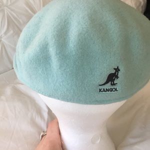 Baby blue Kangol flat cap hat